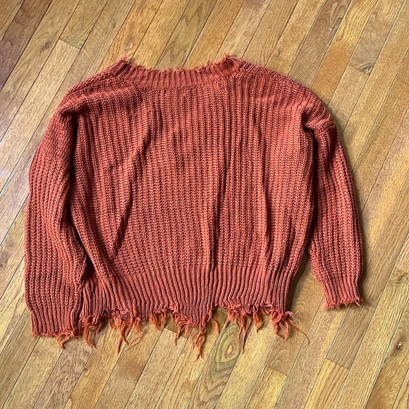 Dark Orange/Rust Color Pink Lily Sweater - Picture 3 of 3